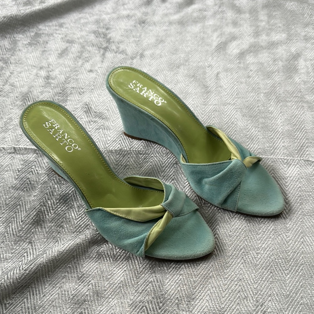 Franco Sarto Women's Green Wedge Sandals